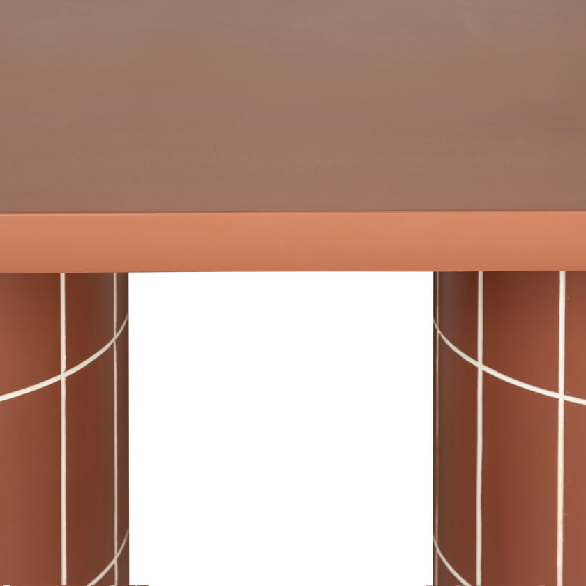 CDT12299-CO 2m Concrete Oval Dining Table- - Terracotta