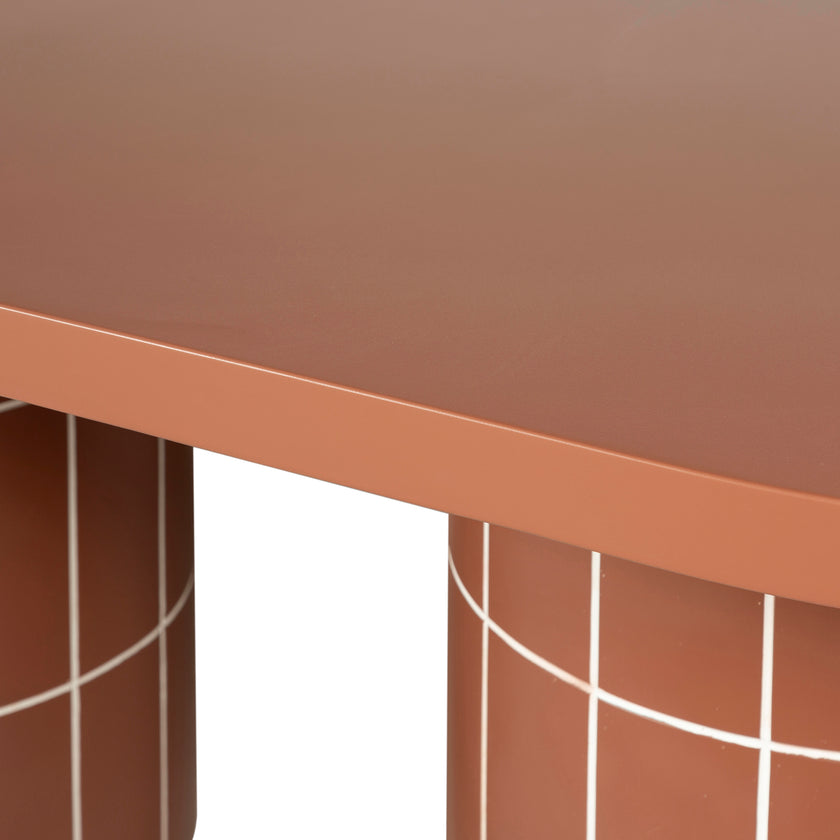 CDT12299-CO 2m Concrete Oval Dining Table- - Terracotta