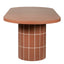 CDT12300-CO 2.4m Concrete Oval Dining Table - Terracotta