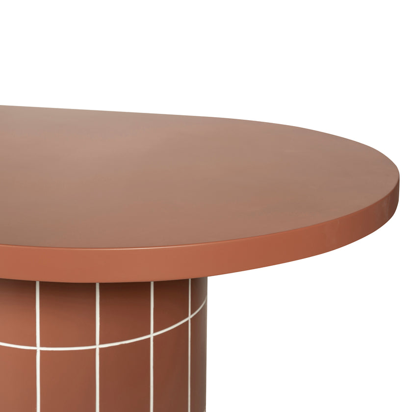 CDT12300-CO 2.4m Concrete Oval Dining Table - Terracotta