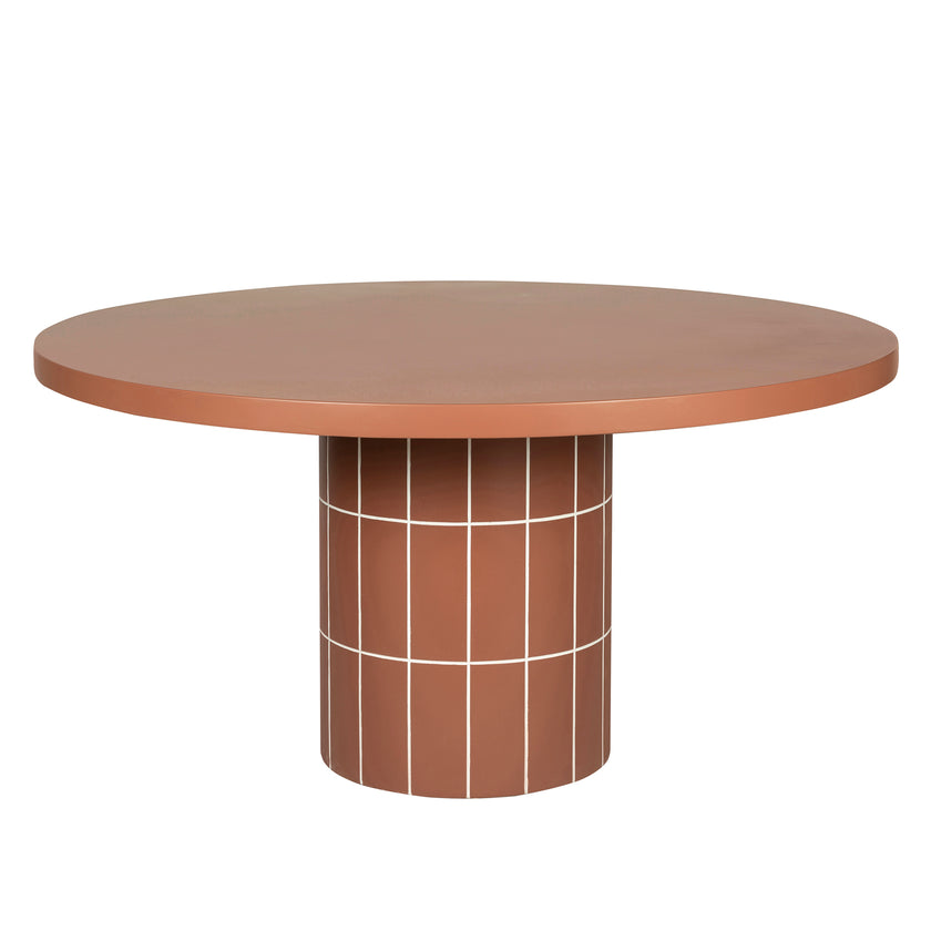 CDT12301-CO 1.4m Concrete Round Dining Table - Terracotta