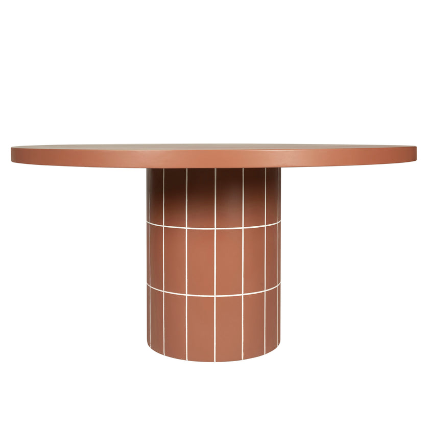 CDT12301-CO 1.4m Concrete Round Dining Table - Terracotta