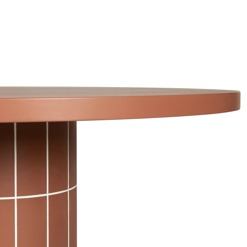 CDT12301-CO 1.4m Concrete Round Dining Table - Terracotta