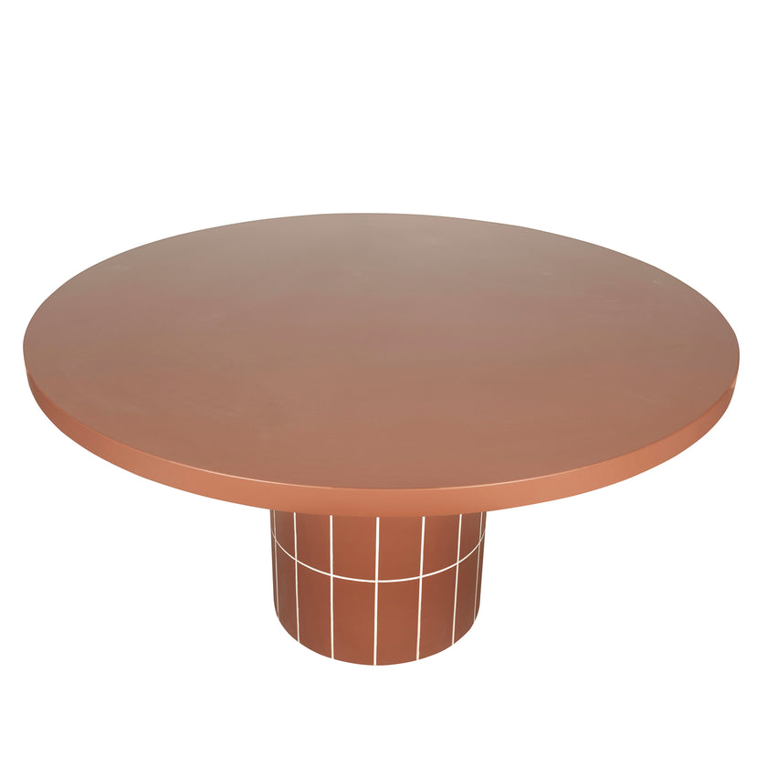 CDT12301-CO 1.4m Concrete Round Dining Table - Terracotta