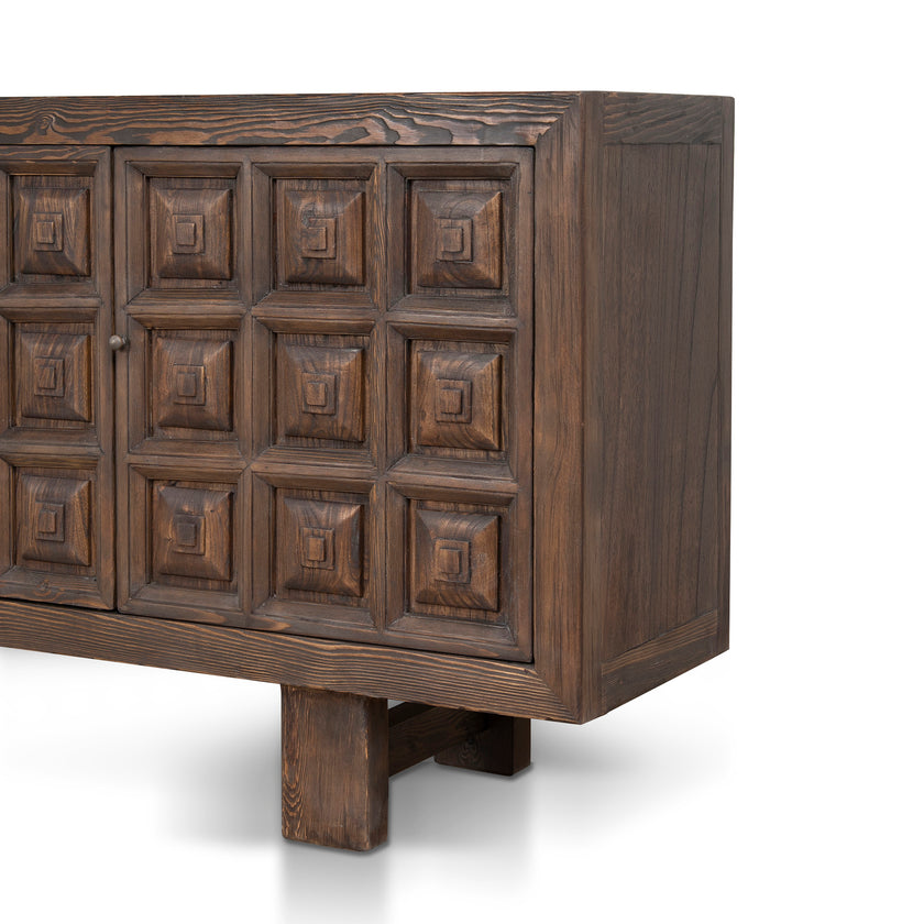CDT12528-NA 1.83m Elm Sideboard Unit - Dark brown