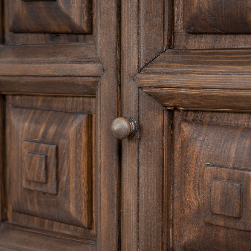 CDT12528-NA 1.83m Elm Sideboard Unit - Dark brown