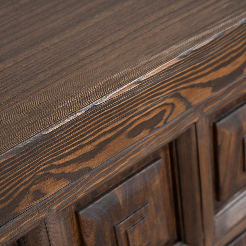 CDT12528-NA 1.83m Elm Sideboard Unit - Dark brown