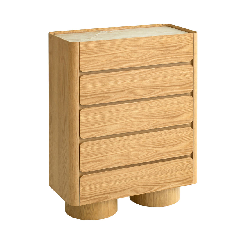 CDT12555-IG Stone Top Tallboy Drawer - Natural