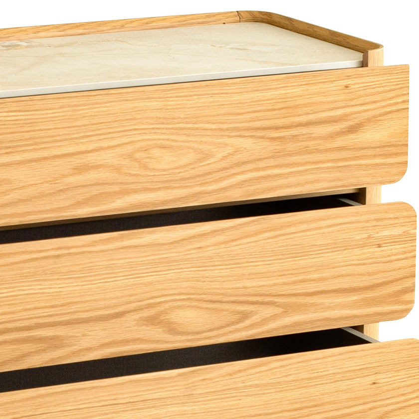 CDT12555-IG Stone Top Tallboy Drawer - Natural