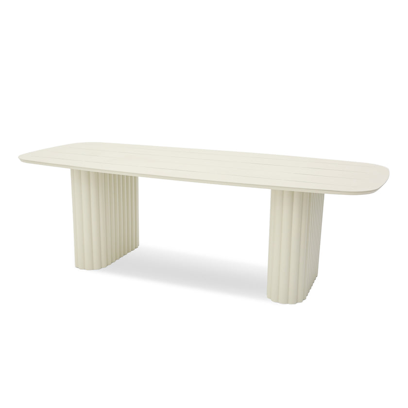 CDT12599-KT 2.4m Outdoor Dining Table - Cream White