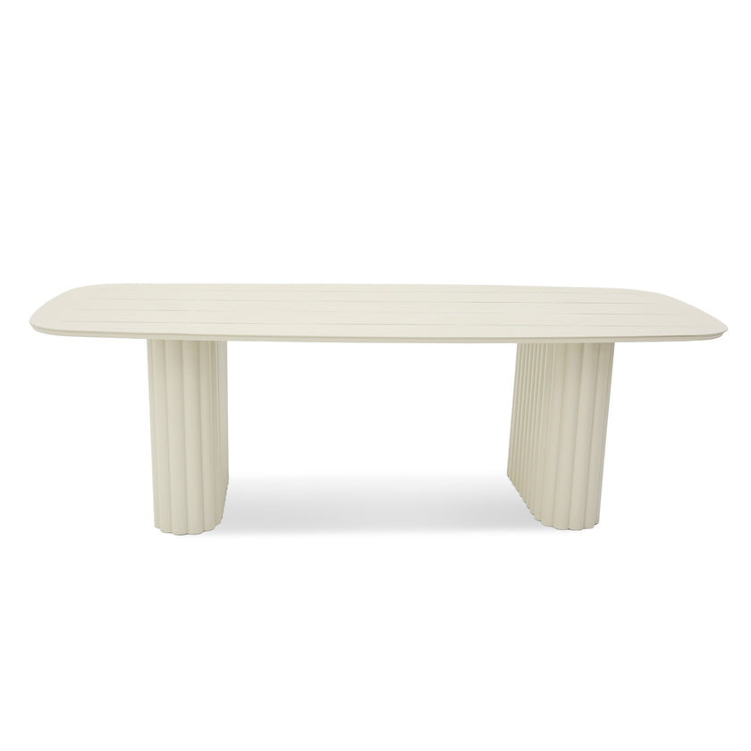 CDT12599-KT 2.4m Outdoor Dining Table - Cream White