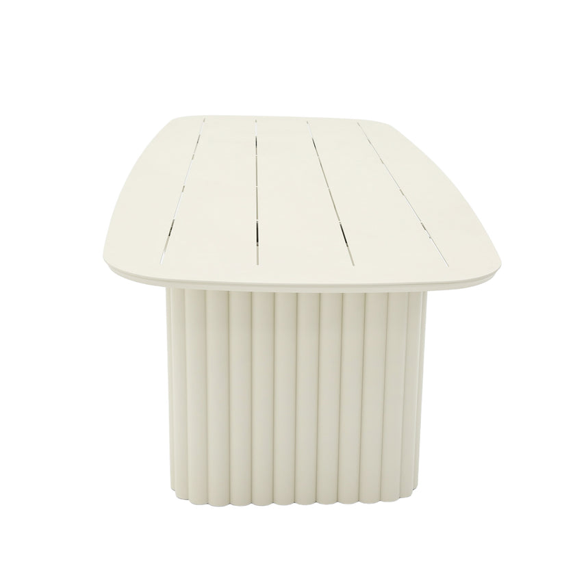 CDT12599-KT 2.4m Outdoor Dining Table - Cream White