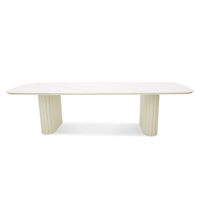 CDT12604-KT 3m Stone Top Outdoor Dining Table - Snow White