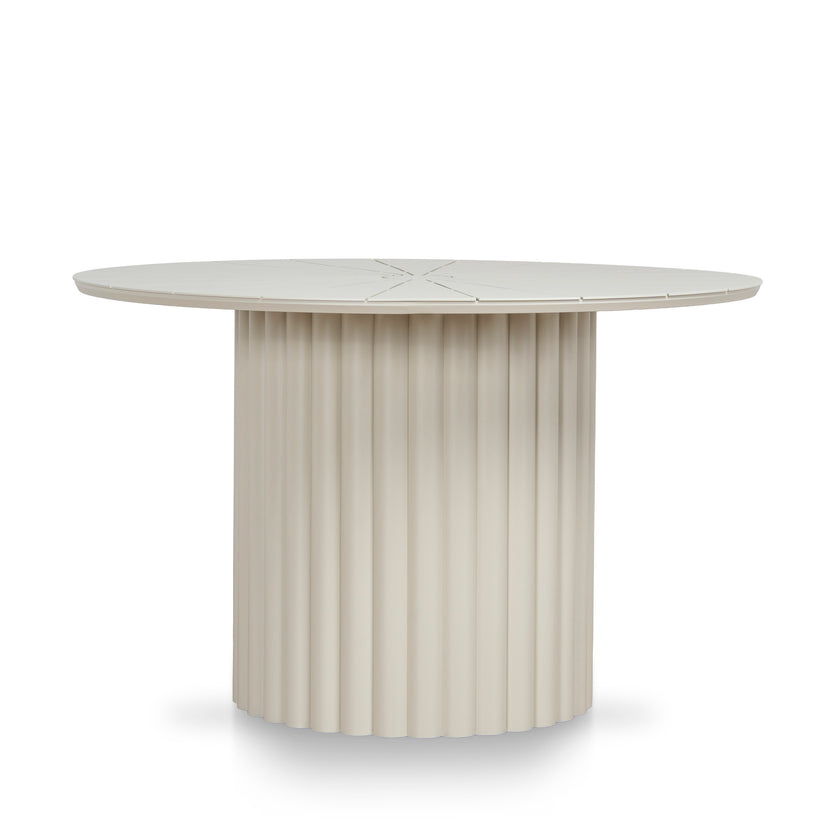 CDT12606-KT 1.2m Outdoor Round Dining Table - Cream White