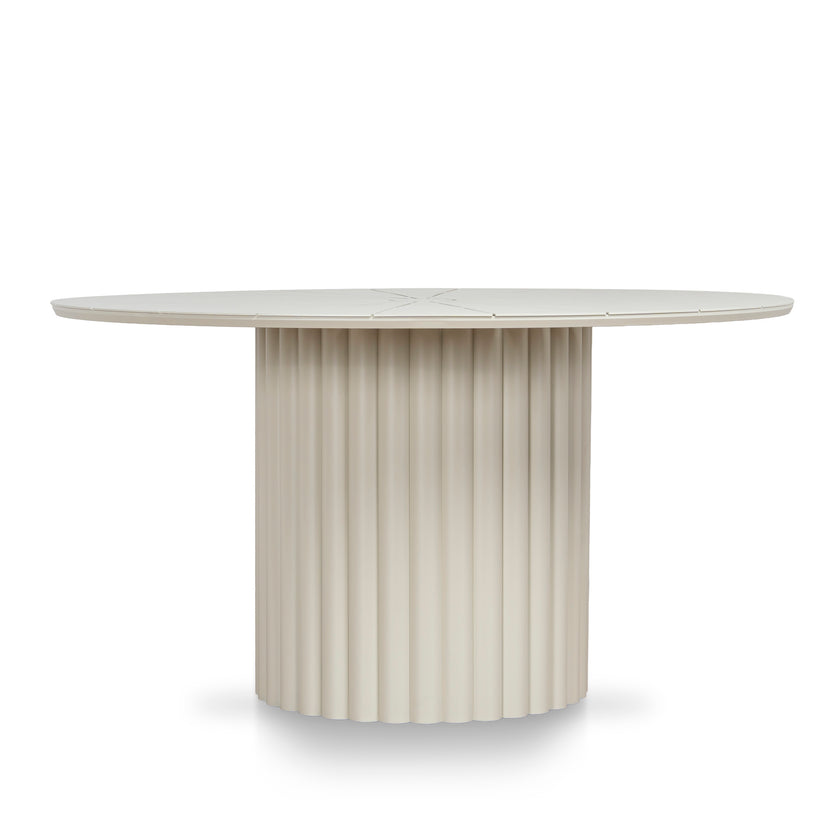 CDT12609-KT 1.4m Outdoor Round Dining Table - Cream White