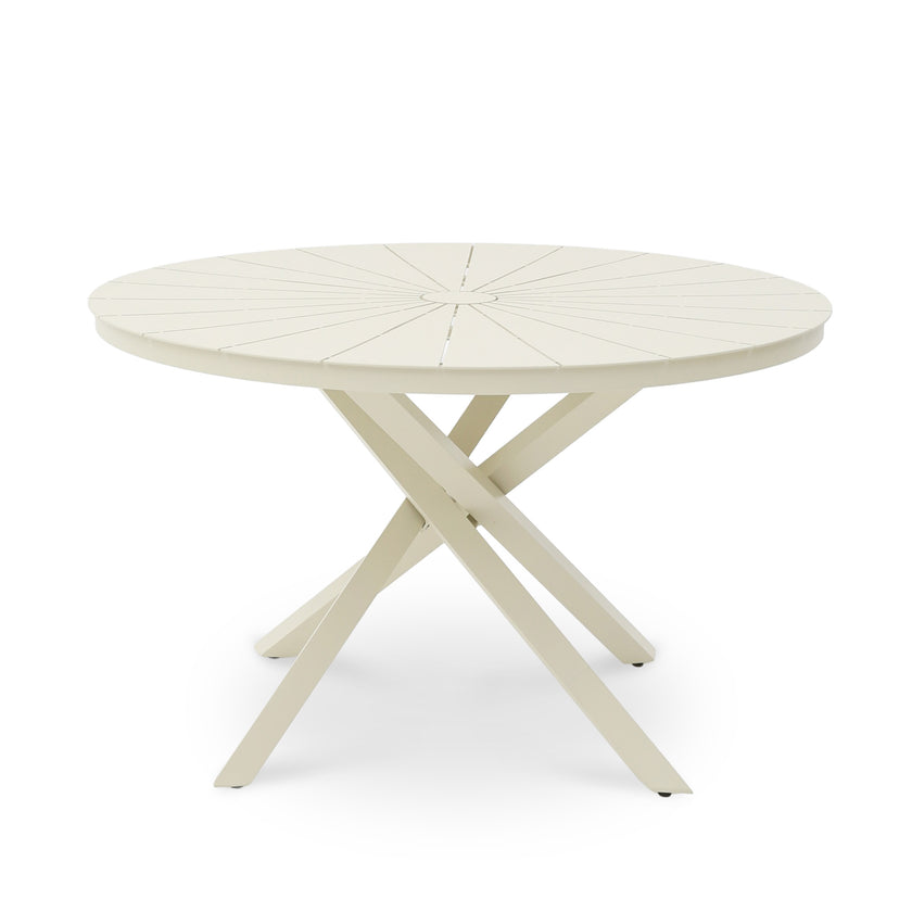 CDT12613-KT 1.2m Outdoor Round Dining Table - Cream White