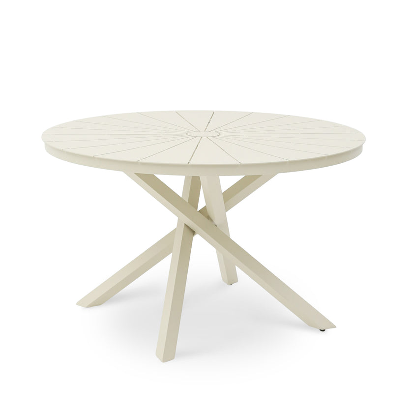 CDT12613-KT 1.2m Outdoor Round Dining Table - Cream White
