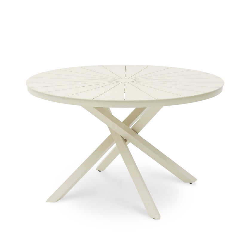 CDT12613-KT 1.2m Outdoor Round Dining Table - Cream White