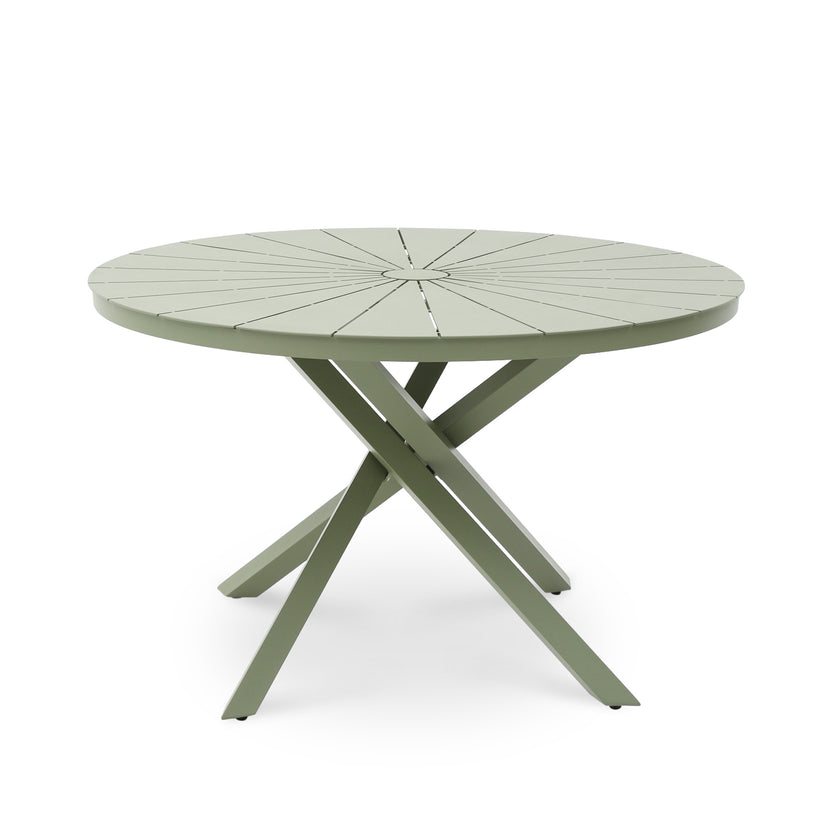 CDT12614-KT 1.2m Outdoor Round Dining Table - Sand Green