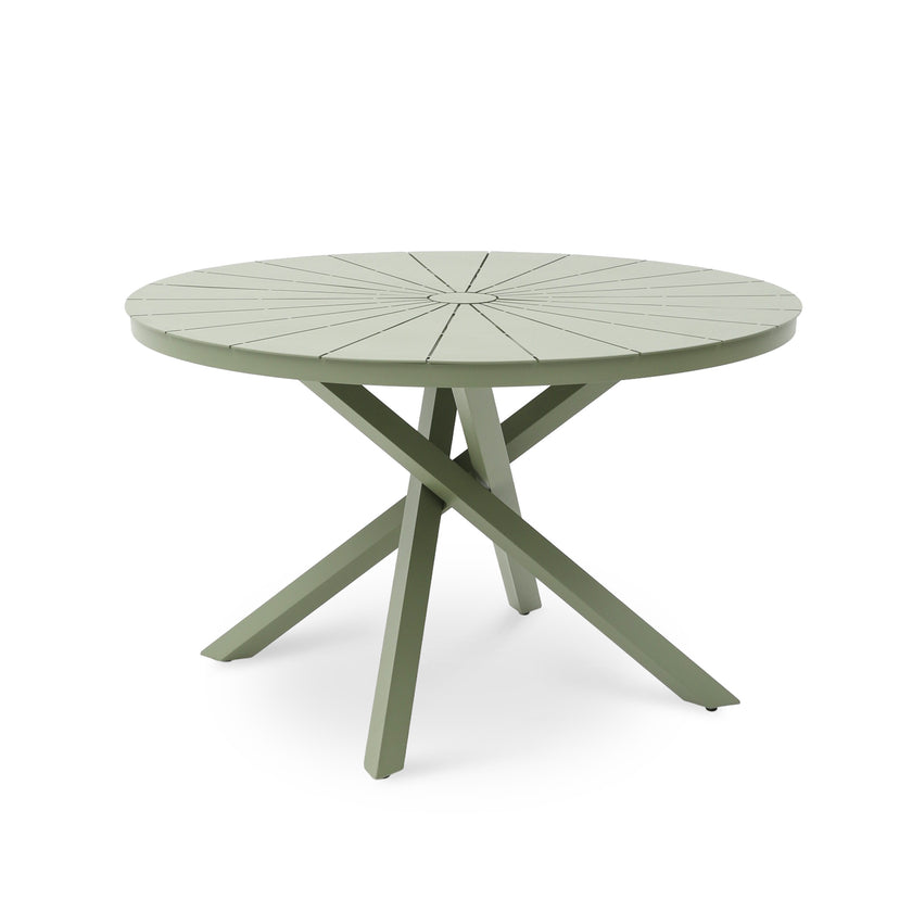 CDT12614-KT 1.2m Outdoor Round Dining Table - Sand Green