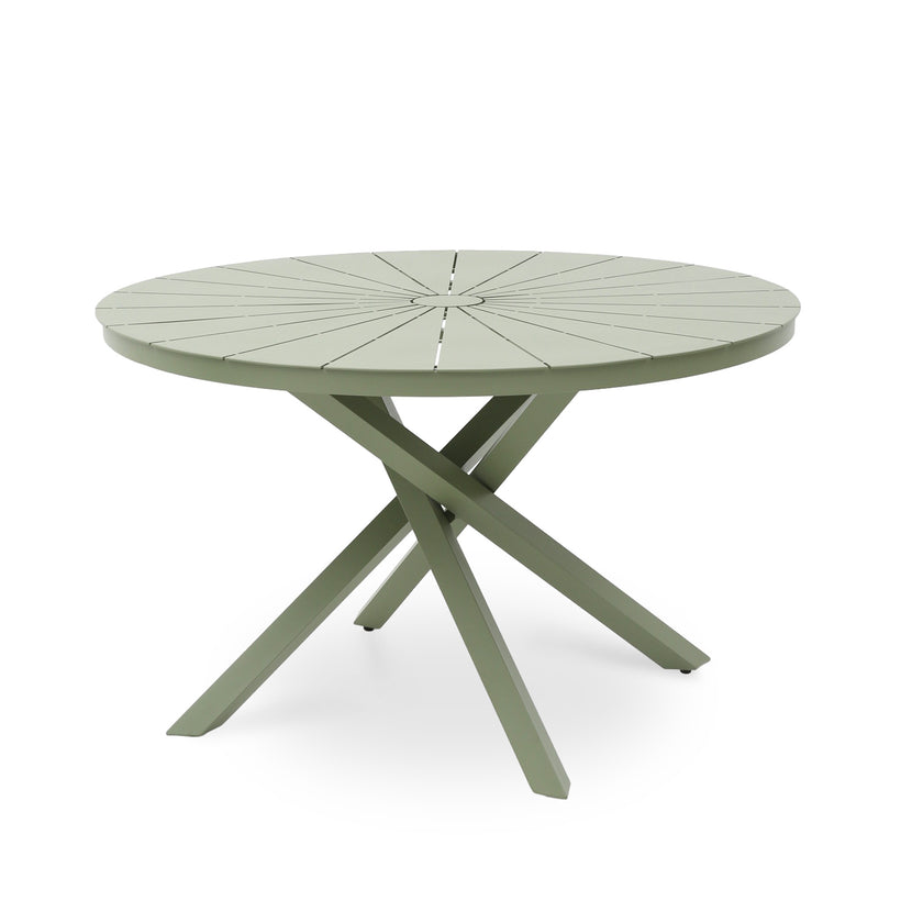 CDT12614-KT 1.2m Outdoor Round Dining Table - Sand Green
