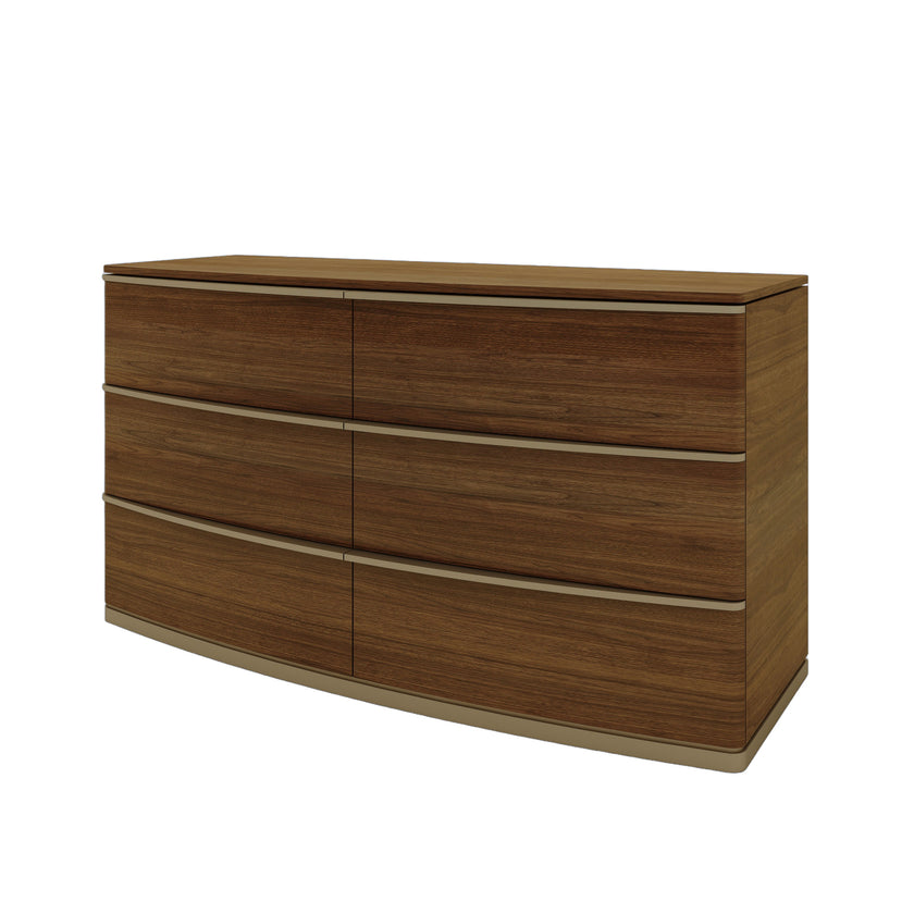CDT12817-VN 6 Drawer Chest of Drawers - Walnut