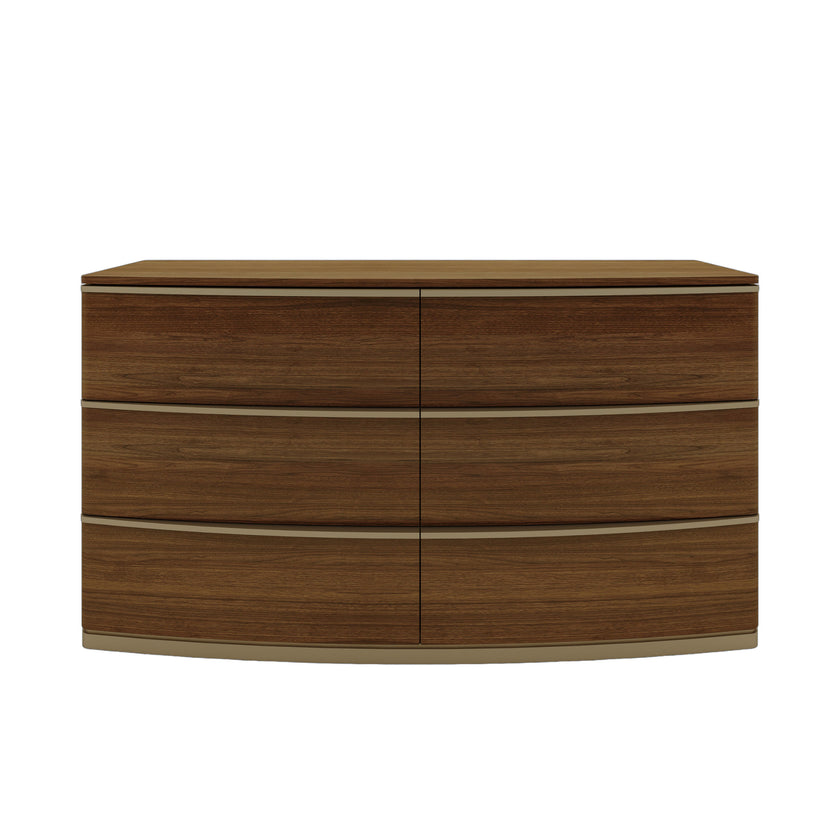 CDT12817-VN 6 Drawer Chest of Drawers - Walnut