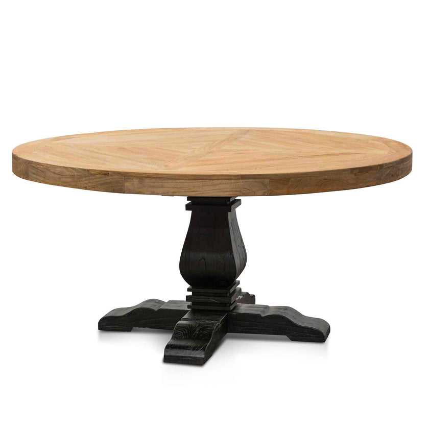CDT6561 1.6m Round Dining Table - Natural in Black Base