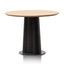 Ex Display - CDT6667-SD Round Wooden Dining Table - Natural Top and Black Base