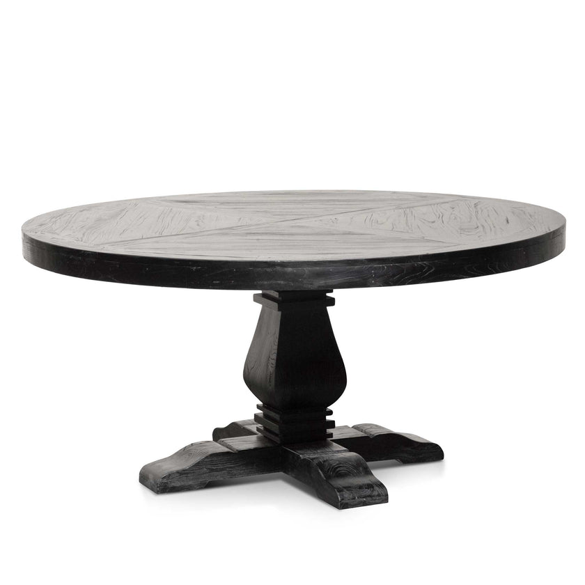 Ex Display - CDT6837 1.6m Round Dining Table - Full Black