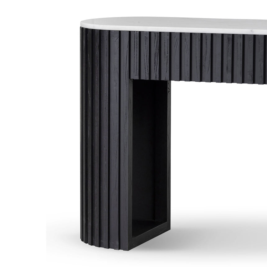 Ex Display - CDT6965-NI 1.6m White Marble Console Table - Black