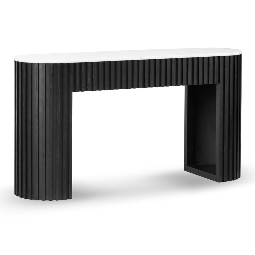 CDT8906-NI 1.5m White Marble Console Table - Black