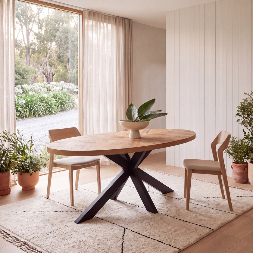 CDT6989-VN 2m Dining Table - European Knotty Oak