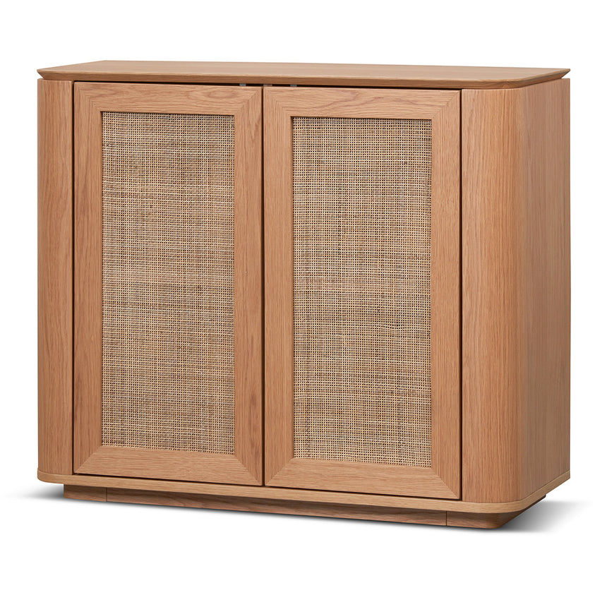 CDT6959-NI 1.7m Black Elm Sideboard - Rattan Doors