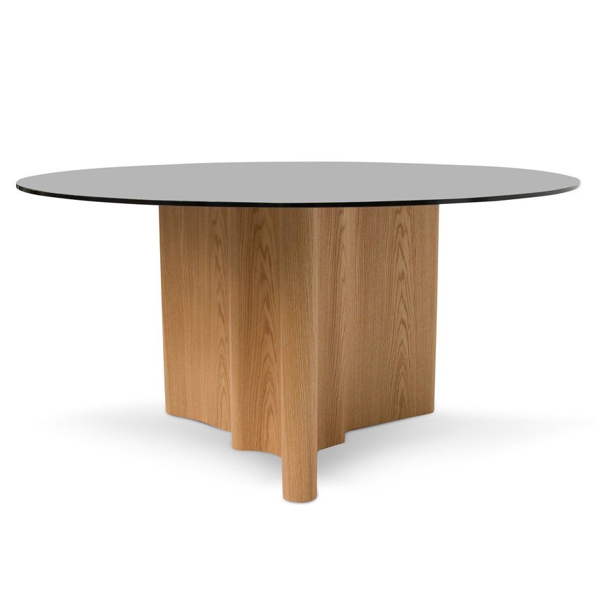 Ex Display - CDT8200-BB 1.5m Round Glass Dining Table - Natural