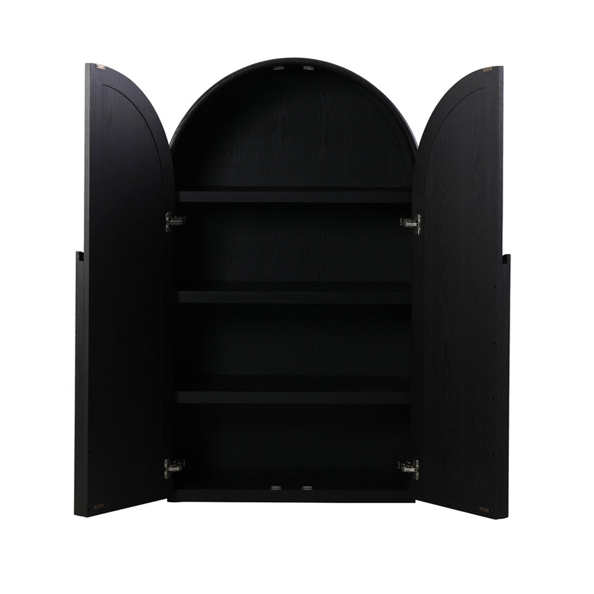 CDT8295-NI 150cm (H) Ash Curve Cabinet - Full Black