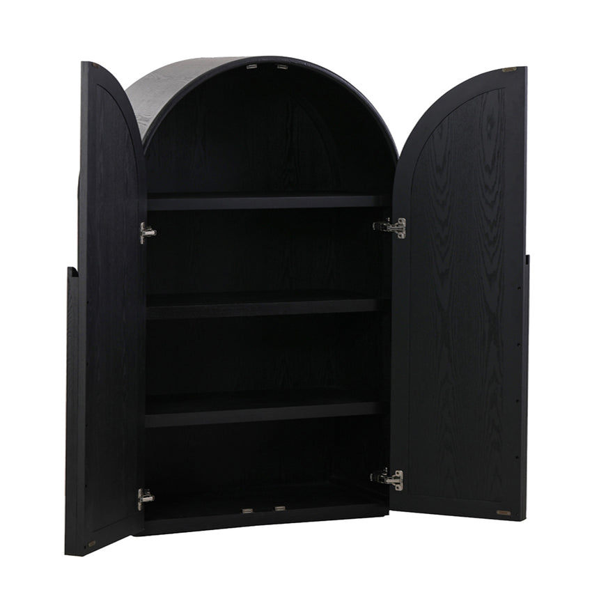 CDT8295-NI 150cm (H) Ash Curve Cabinet - Full Black