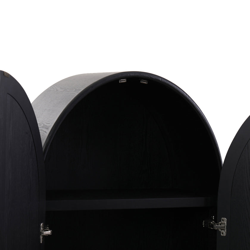 CDT8295-NI 150cm (H) Ash Curve Cabinet - Full Black
