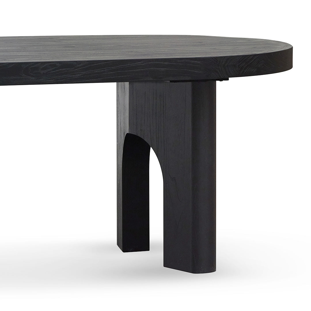 CDT8404-NI 2.8m oval dining table - Black | Calibre Furniture