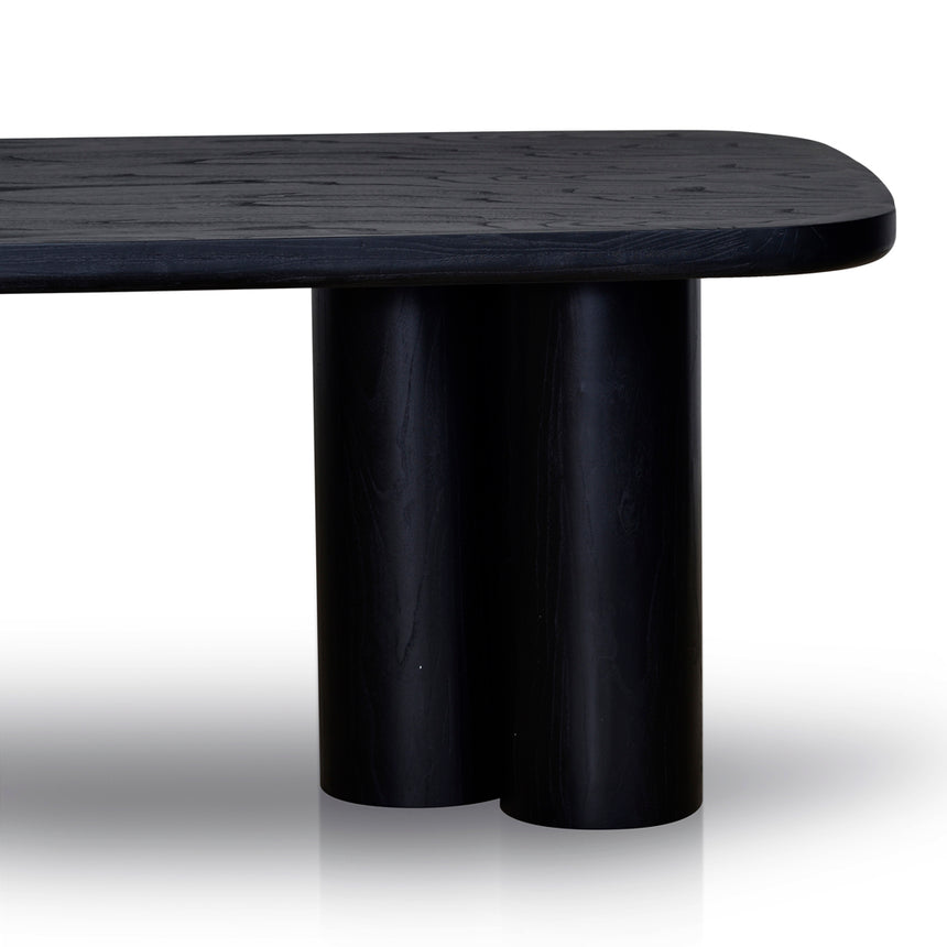 CDT8414-NI 2.4m Elm Dining Table - Full Black