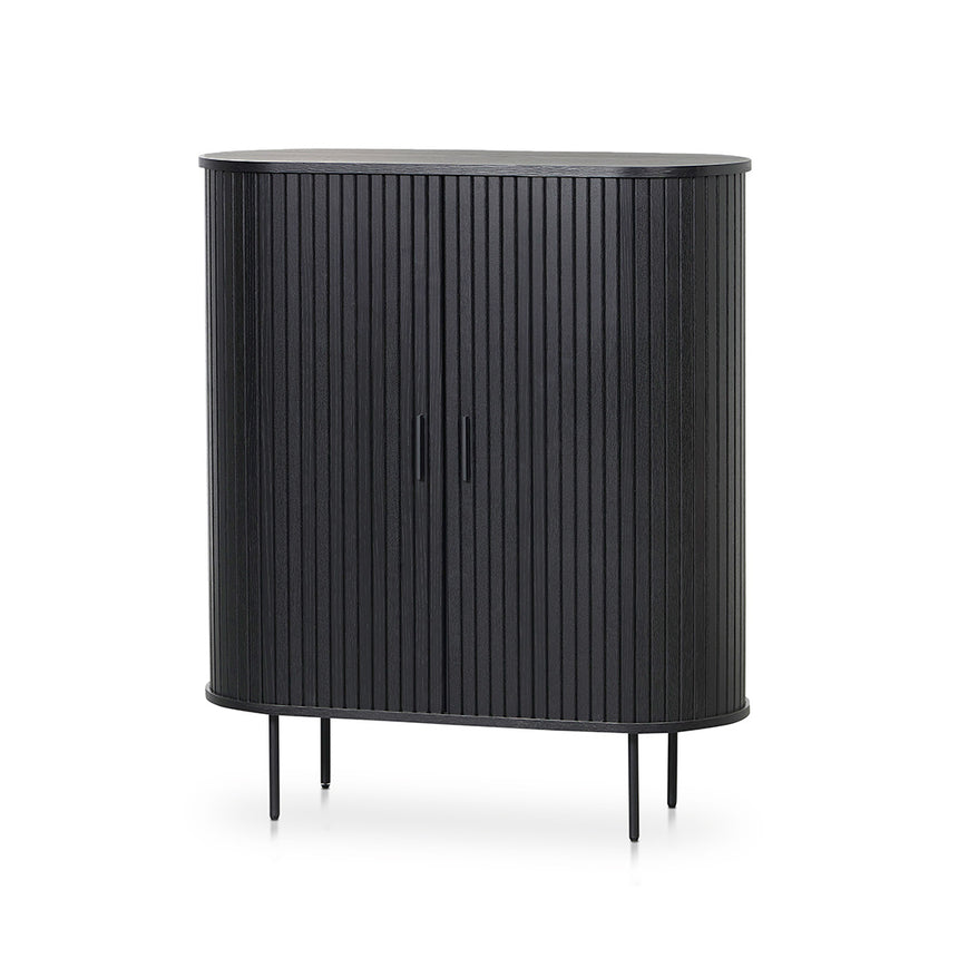 CDT8295-NI 150cm (H) Ash Curve Cabinet - Full Black