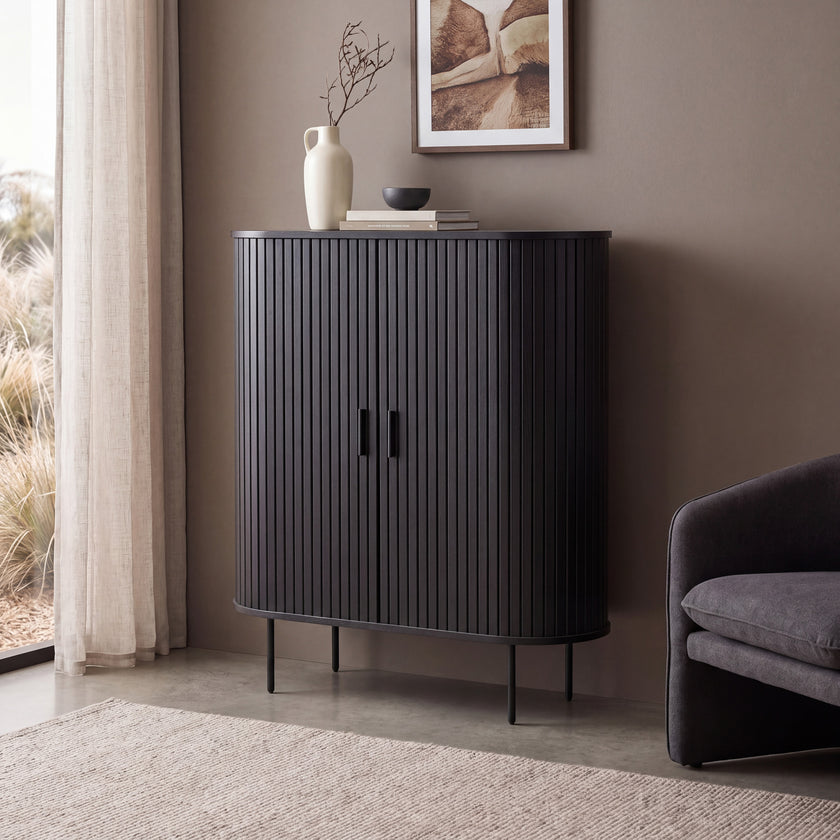 CDT8439-KD 1.18 (H) Wooden Storage Cabinet - Full Black