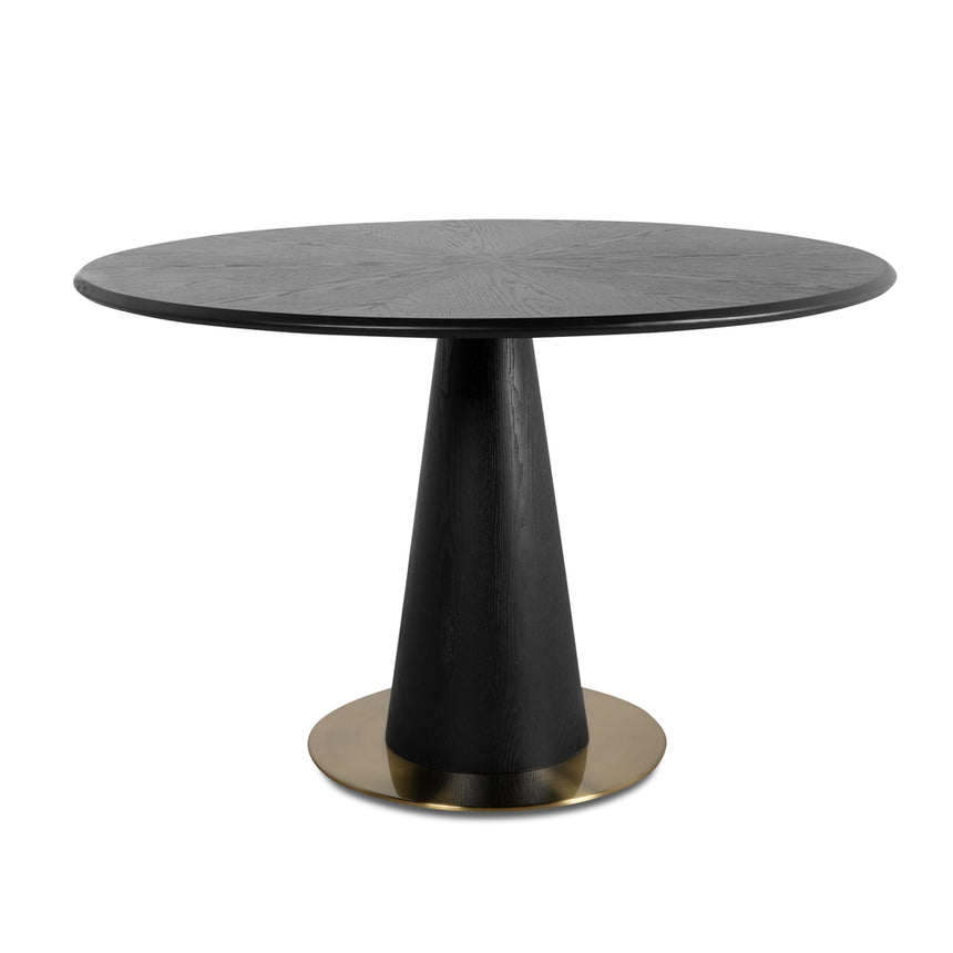 CDT8686-DR 1.2m Round Dining Table - Full Black
