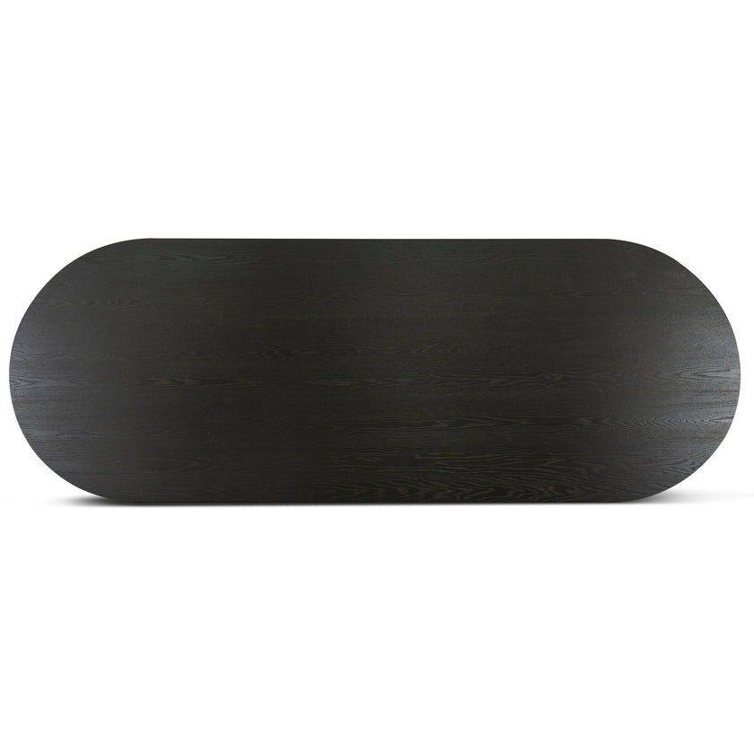 CDT8699-VA 3m Pill Shape Dining Table - Textured Espresso Black