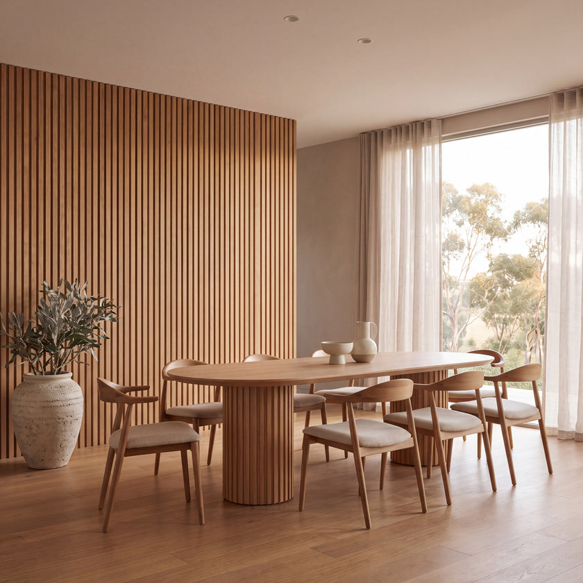 CDT8884-CN 2.5m Wooden Dining Table - Natural