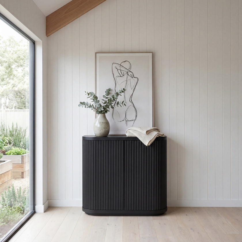 CDT8209-DW 100cm Wooden Storage Cabinet - Black