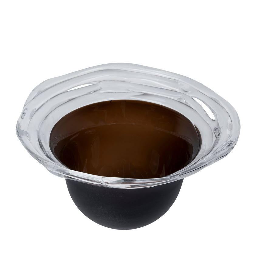 CAC12340-FC Stacked Wave Brown Bottom Bowl