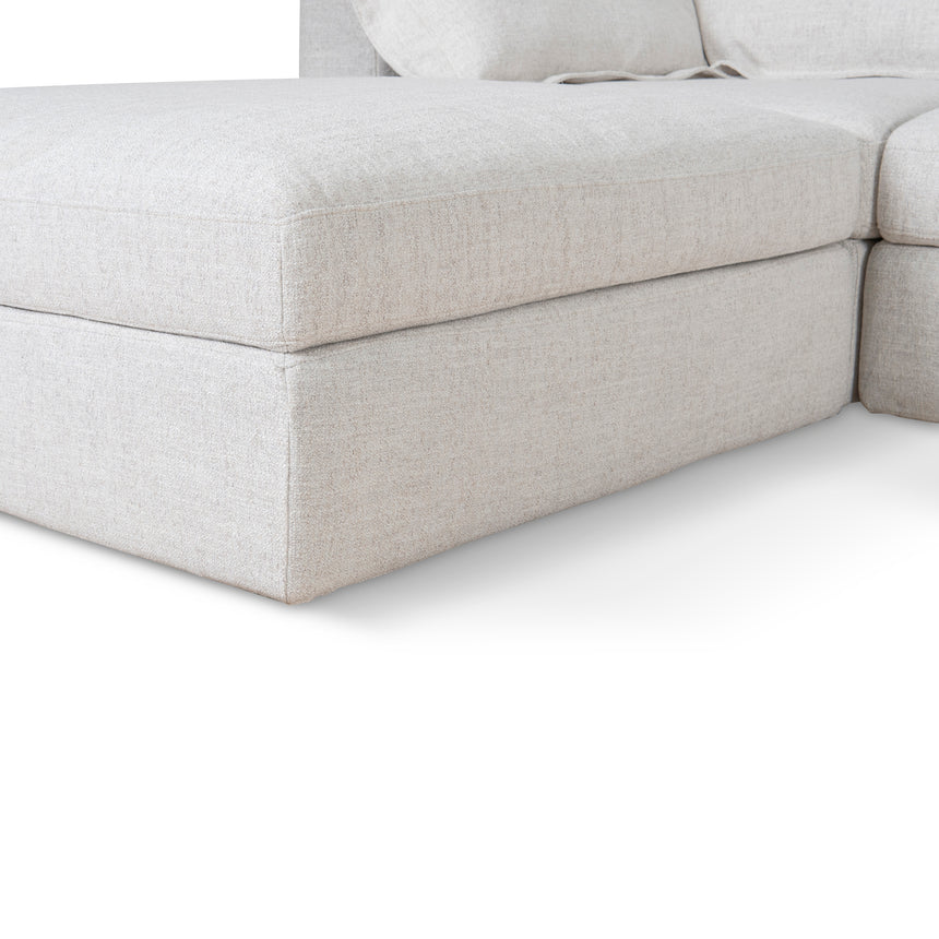 CLC10105-KSO 3 Seater Chaise Sofa - Pebble Beige