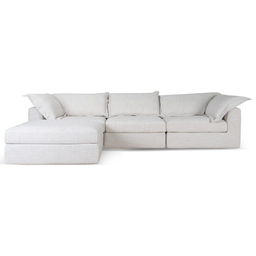 CLC10105-KSO 3 Seater Chaise Sofa - Pebble Beige