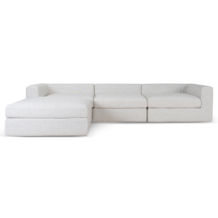 CLC10105-KSO 3 Seater Chaise Sofa - Pebble Beige